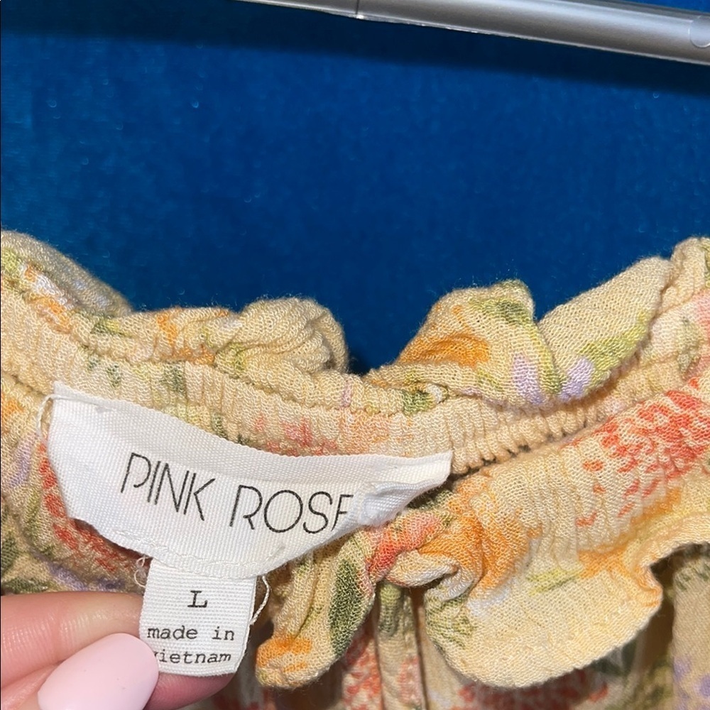 Pink Rose Floral Ruffle Blouse - Picture 4 of 8